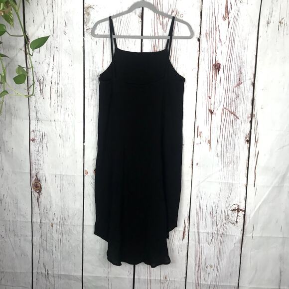 NWT Hackwith Design House black cotton oversize tank shift dress - Picture 2 of 8